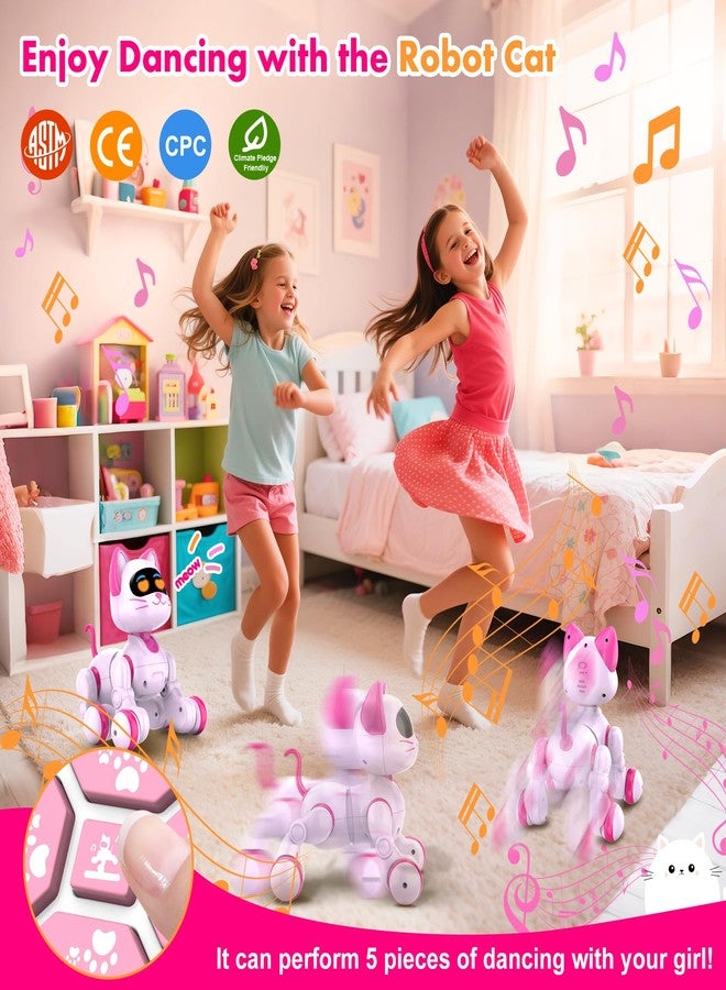 Nicmore Robot Cat Interactive Toys for Girls: Remote Control Pet for Kids Age 4-6 Gifts for 3 4 5 6 7 8 Year Old Gilrs RC Toys with Touch Sensing Gestures Christmas Birthday Gift Ideas - Image 5